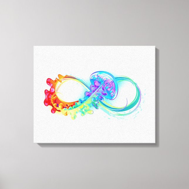 Toile Infinity avec Rainbow Jellyfish (Recto)