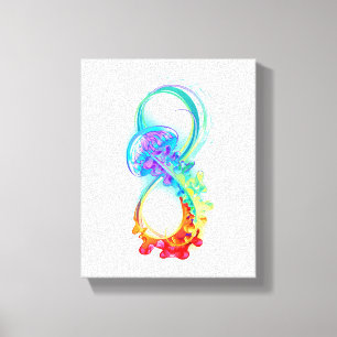 Toile Infinity avec Rainbow Jellyfish