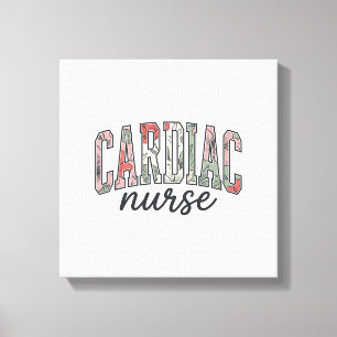 Toile Infirmière cardiaque à motif floral de lettre univ