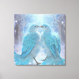 Toile *~* Inséparables pastel doux AP54 Art Winter