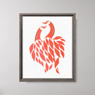 Toile Inséparables romantiques Feng Shui Art - Paire Rou