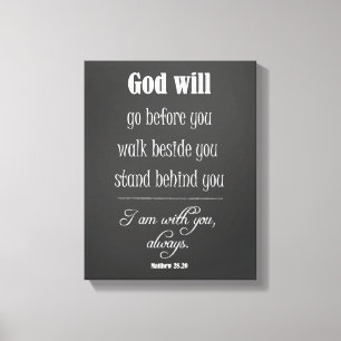 Toile Inspirationnal God Will Quota avec Bible Verset