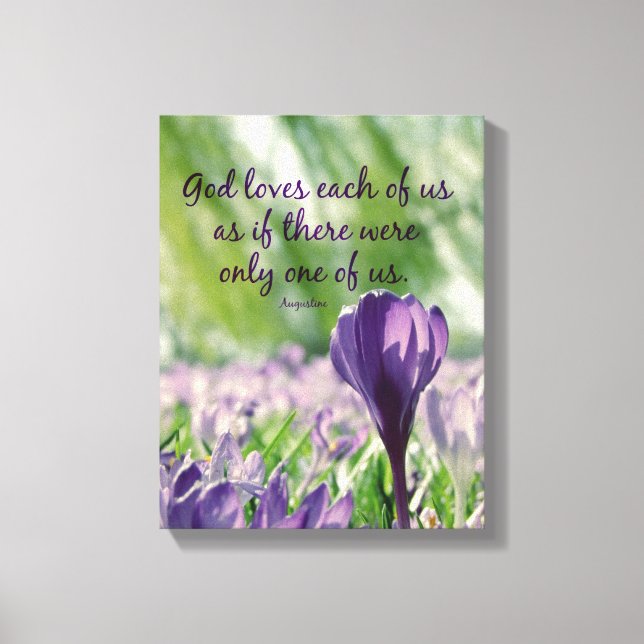 Toile Inspirationnel Dieu aime chacun de nous Citer (Recto)