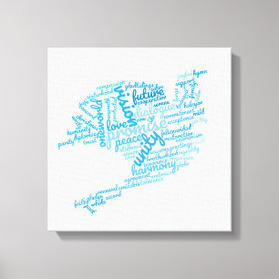 Toile Inspirationnel Elegant Dove of Peace Tag Cloud