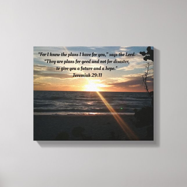 Toile Inspirative - Coucher de soleil - Jérémie 29 (Recto)