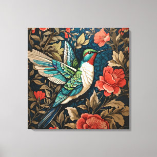 Toile Inspiré par l'élégant colibri William Morris volan