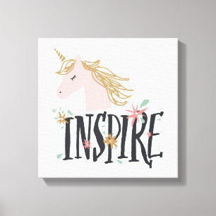 Toile Inspirer   Gold Mane Unicorn