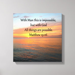 TOILE INSPIRING MATTHEW 19:26 CONCEPTION DU SOLEIL