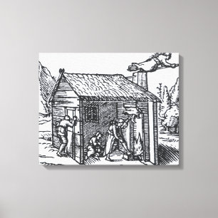 Toile Intérieur de la maison d'une sorcière, 1579