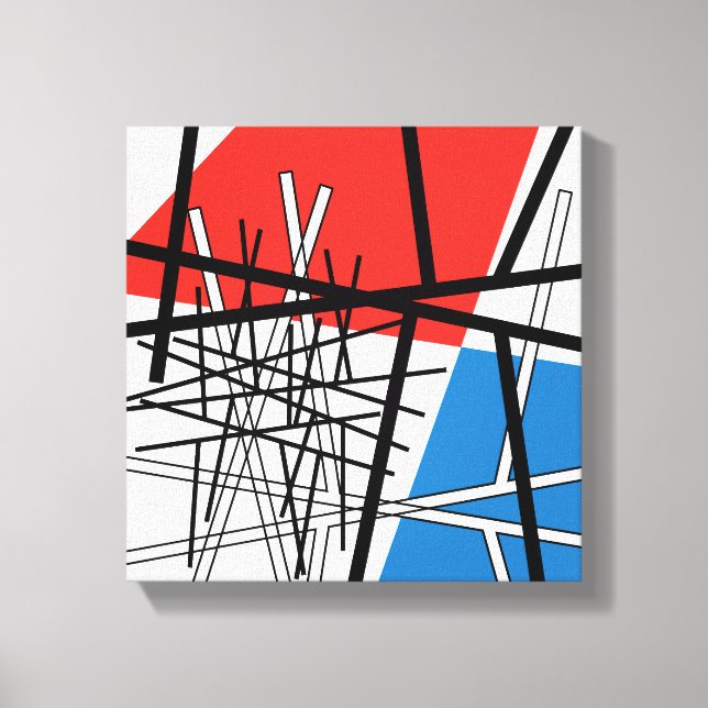Toile Intersection de lignes et de plans - Art abstrait (Recto)