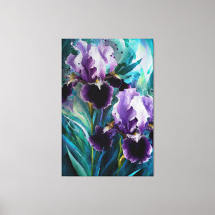 Toile *~* Iris Irises Peinture d'Art Fleur AP84