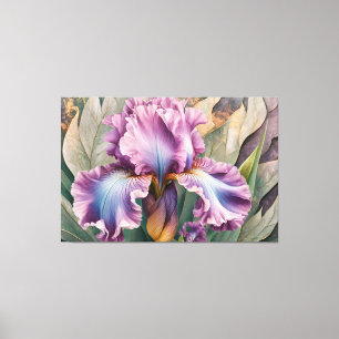 Toile *~* IRIS Irises Vintage Floral TV2 PINK