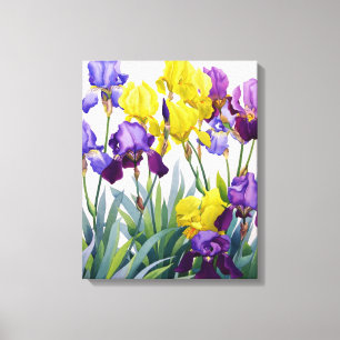 Toile Iris jaunes et pourpres
