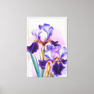 Toile *~* Irises Fleur Artsy Iris Peinture AP84