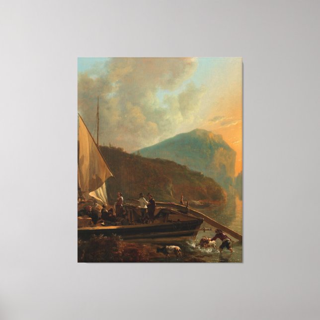 Toile Italianate River Landscape, Adam Pijnacker, c. 165 (Recto)