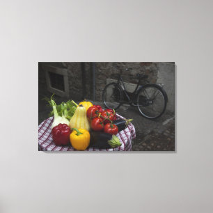 Toile Italie, province de Brescia, Gargnano. Table avec