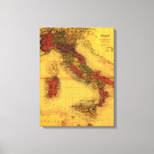 Toile ItalieCarte panoramiqueItalie