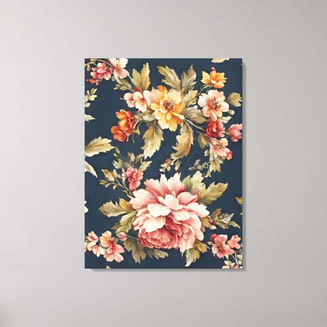 Toile Italien Exquis Beau Modèle Floral (Recto)