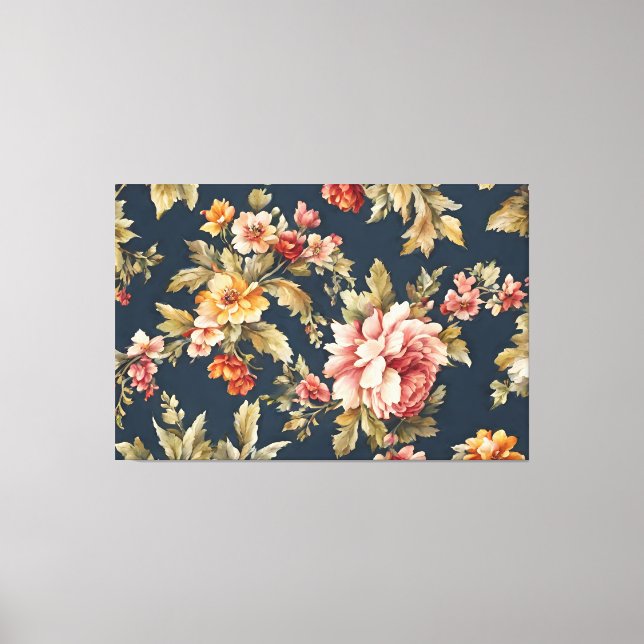 Toile Italien Exquis Beau Modèle Floral (Recto)