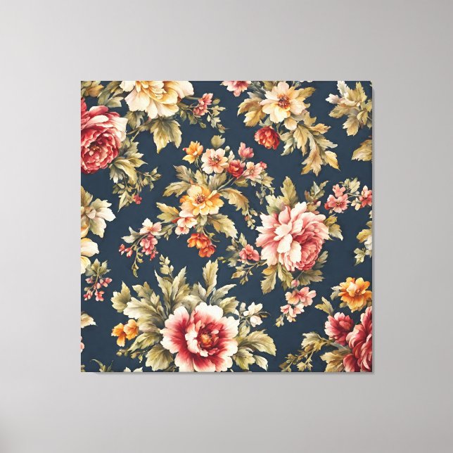Toile Italien Exquis Beau Modèle Floral (Recto)