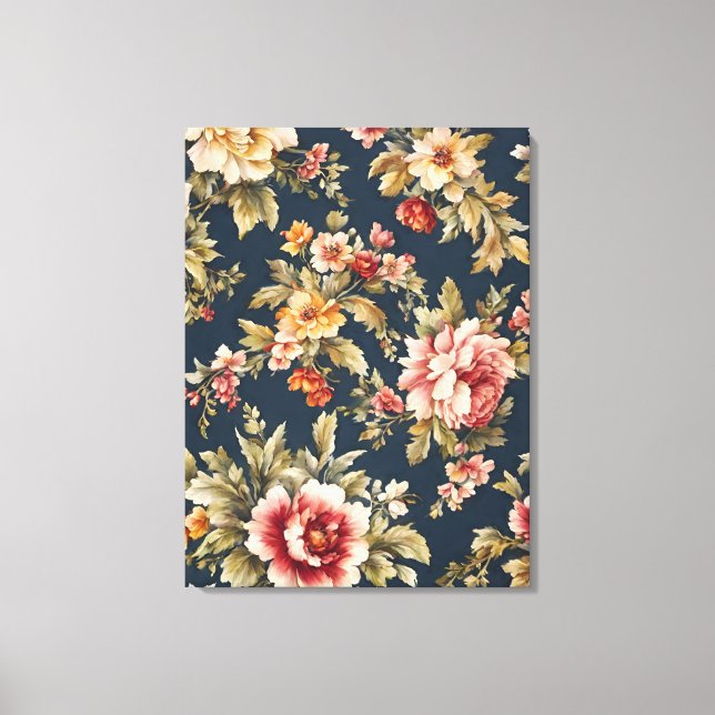 Toile Italien Exquis Beau Modèle Floral (Recto)
