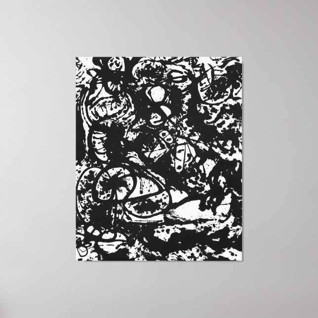 Toile J. P. - NOIR ET BLANC Numéro 6 - 1951 -Abstrait- (Recto)