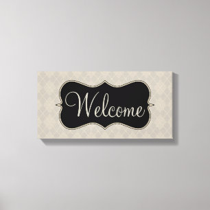Toile Jacquard gris Affiche de bienvenue