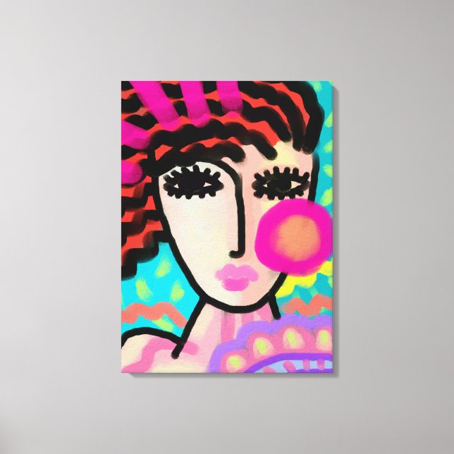 Toile J'adore la peinture numérique Abstraite d'été (Recto)