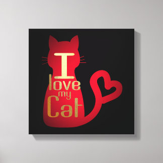 TOILE J'ADORE MON CHAT CANVAS ART !