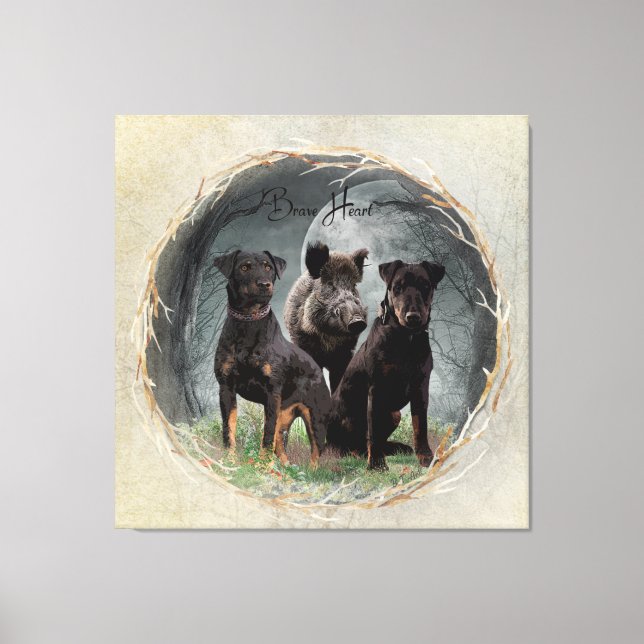 Toile Jagdterrier, brave affiche de tapisserie cardiaque (Recto)