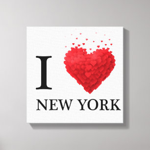 Toile J'aime des coeurs de New York