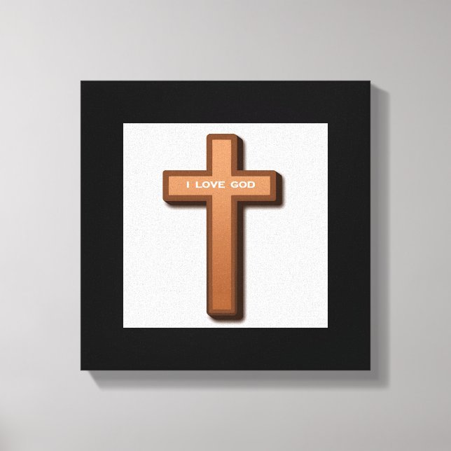 TOILE "J'AIME DIEU" CROIX (Recto)
