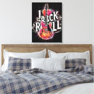 Toile J'aime la peinture de guitare électrique Rock N Ro