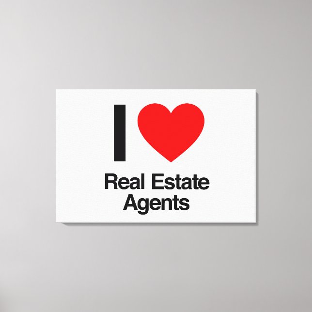 Toile j'aime les agents immobiliers (Recto)