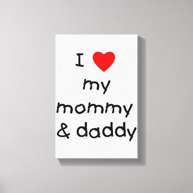 Toile J'Aime Ma Maman Et Mon Papa (Recto)