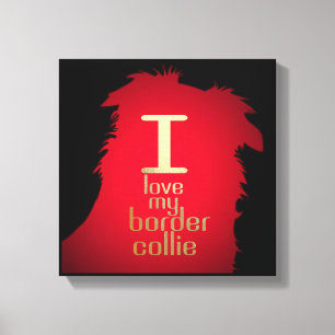 TOILE J'AIME MON BORDER COLLIE
