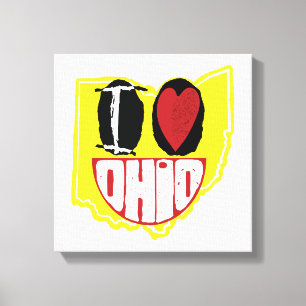 Toile J'aime Ohio Visage Sourire Heureux