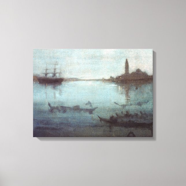 Toile James McNeil Whistler Nocturne en bleu et argent (Recto)