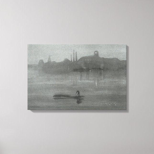 Toile James Whistler - Nocturne : La Tamise à Battersea (Recto)