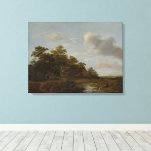 Toile Jan Vermeer van Haarlem, Paysage avec une ferme