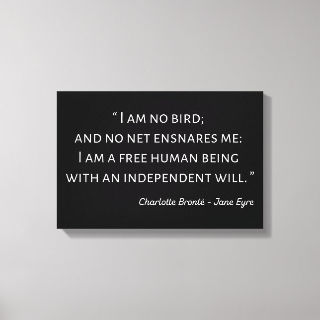 Toile Jane Eyre Citation II - Style classique (Recto)