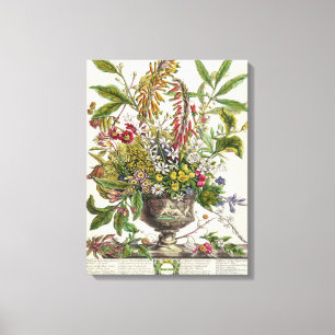 Toile Janvier, de ` douze mois de fleurs