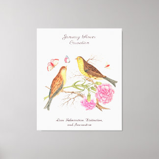 Toile Janvier Mois de naissance Fleur Anniversaire Cadea