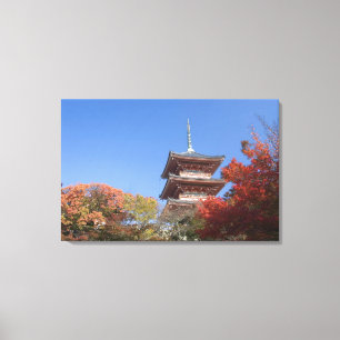 Toile Japon, Kyoto, Pagode en couleur d'automne