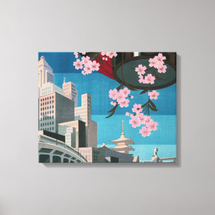 Toile Japon Tokyo Vintage Japonais affiche de voyage