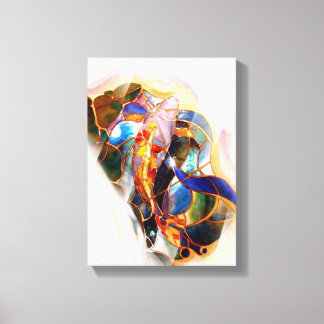 Toile Japonais Koi Poisson Vitrail Art Canvas Imprimer