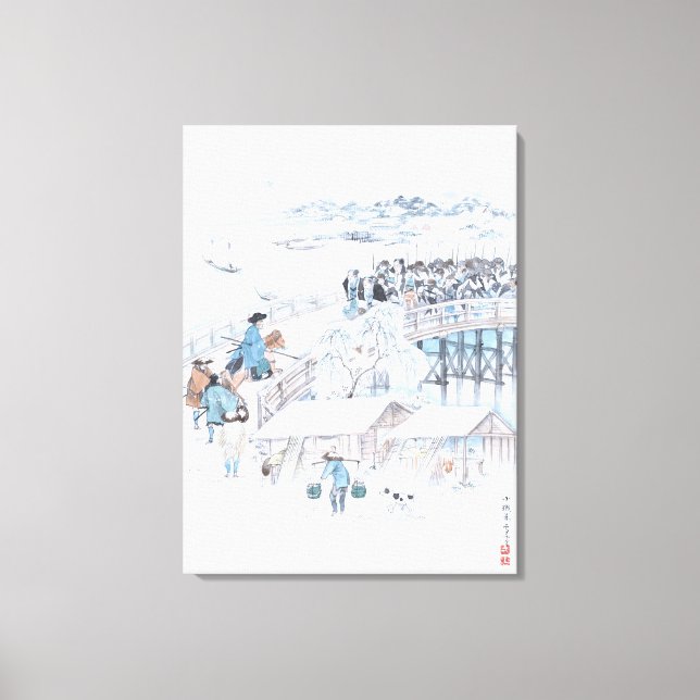 Toile Japonais Ukiyo-e de 47 Ronin sur le pont de (Recto)