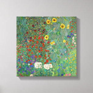 Toile Jardin agricole avec tournesol par Gustav Klimt