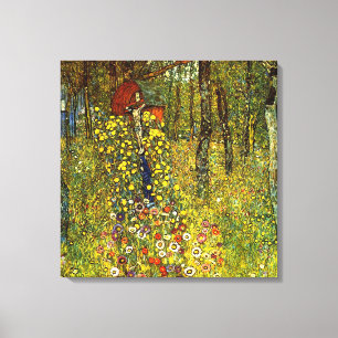 Toile Jardin de ferme avec le crucifix par Gustav Klimt