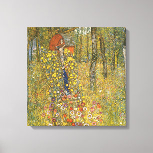 Toile Jardin de la ferme Klimt avec Crucifix